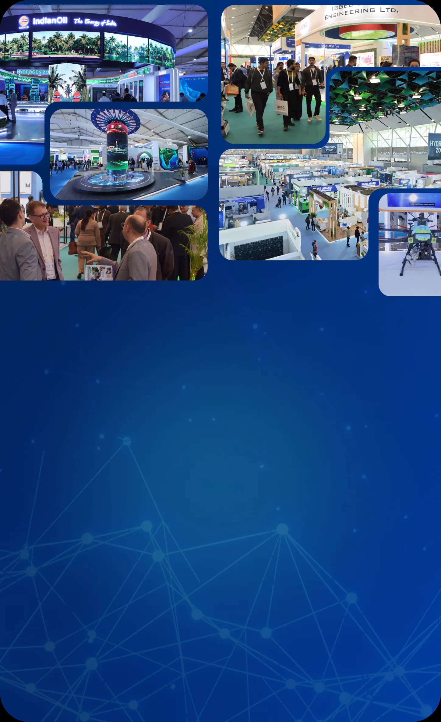 Exhibition halls and booths from a previous India Energy Week