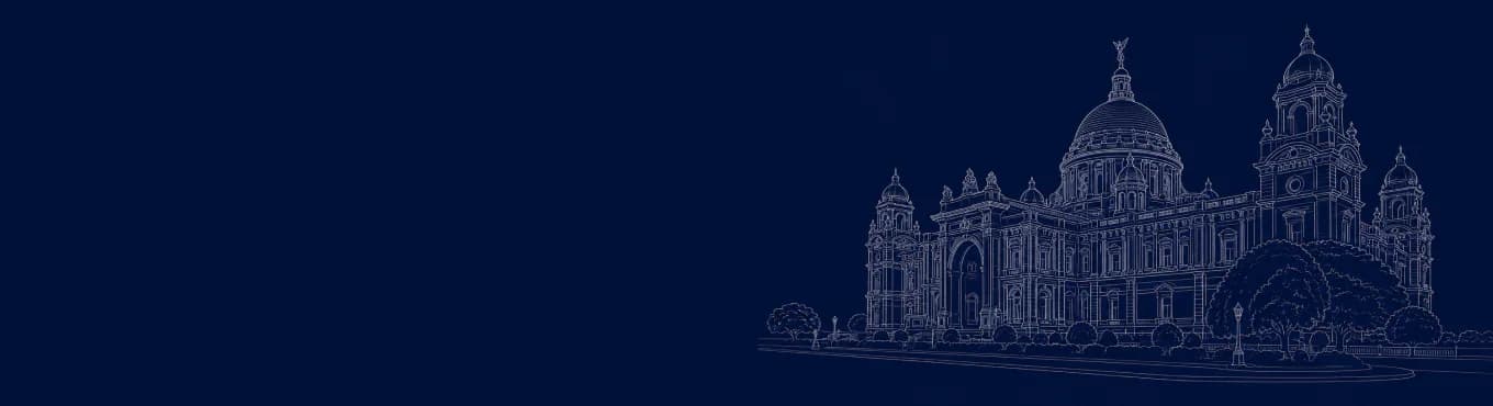 Line illustration of the Victoria Memorial in Kolkata